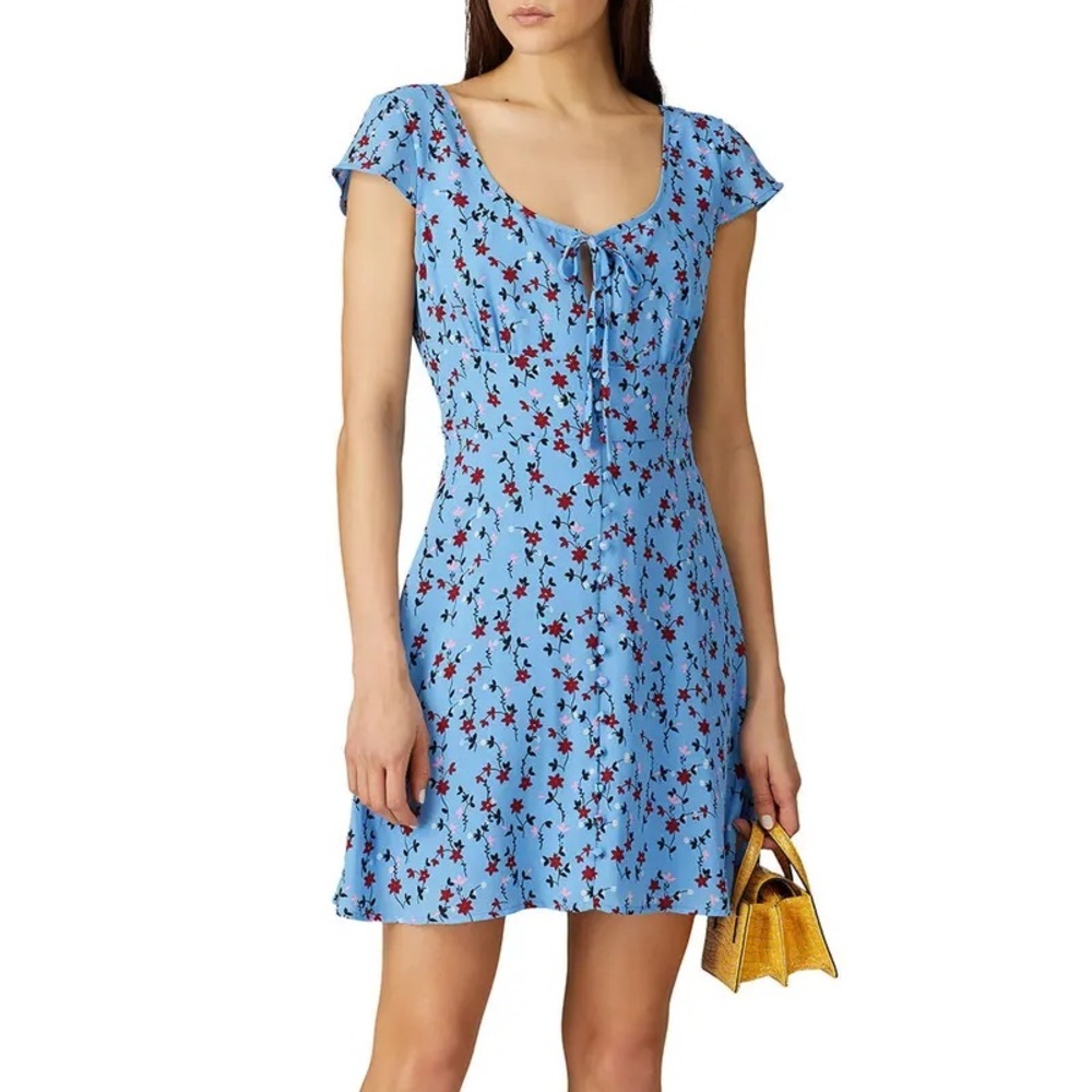 BB Dakota Blue Floral Mini Dress, 6, NWT